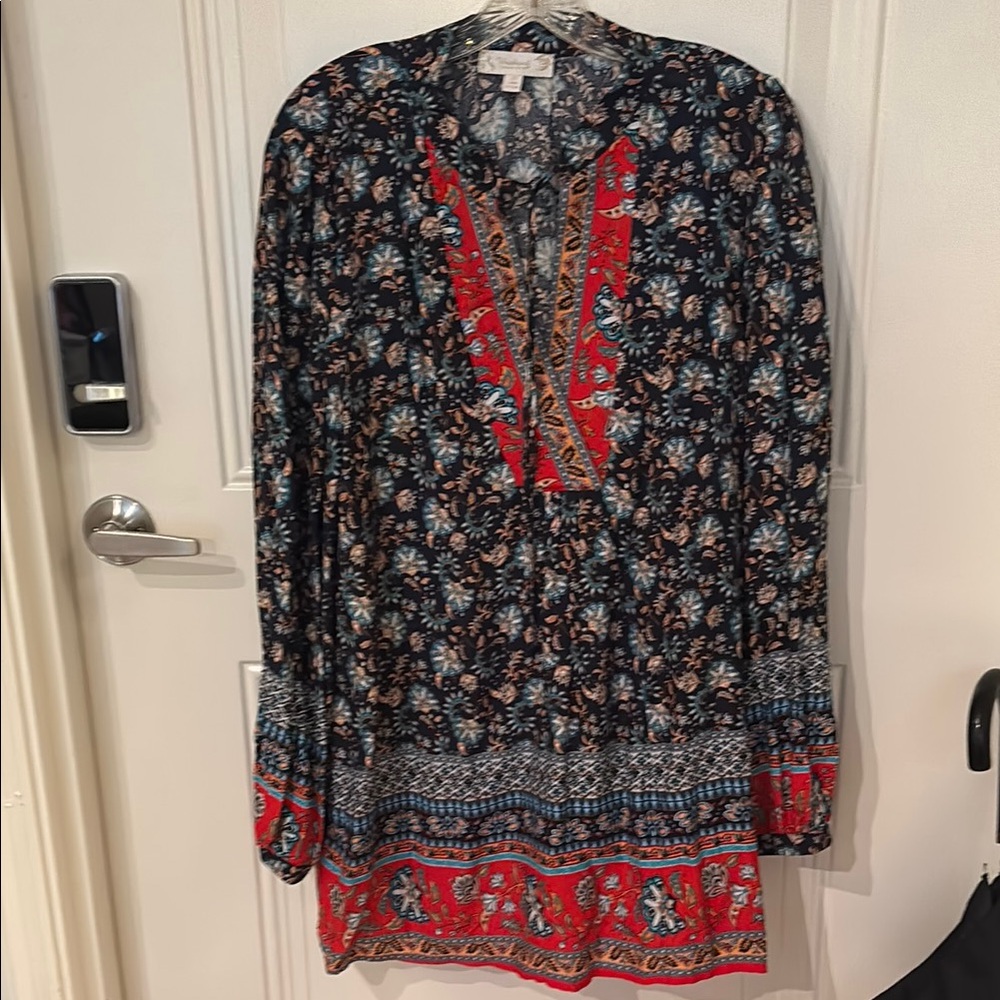 Floral Blue and Red tunic